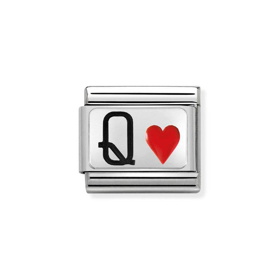 Nomination Classic Link of Queen of Hearts Charm in Silver