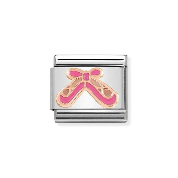 Nomination Classic Link Pink Ballet Shoes Charm in Rose Gold