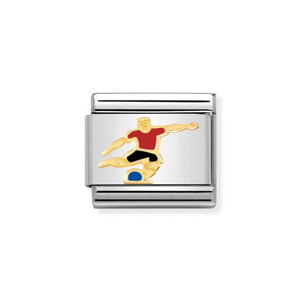 Nomination Classic Link Footballer Charm in Gold