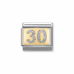 Nomination Classic Link Gold Glitter Number 30 Charm
