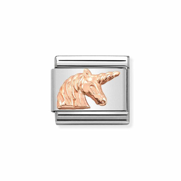 Nomination Classic Link Unicorn Charm in Rose Gold