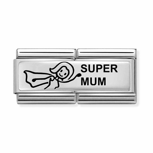 Nomination Double Link Super Mum Charm in Silver