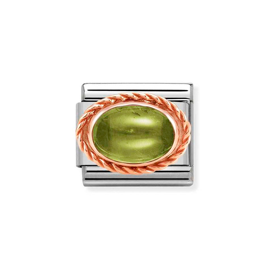 Nomination Classic Link Rich Set Peridot Charm in Rose Gold
