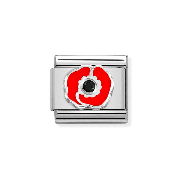 Nomination Classic Link of Poppy with CZ Charm in Silver