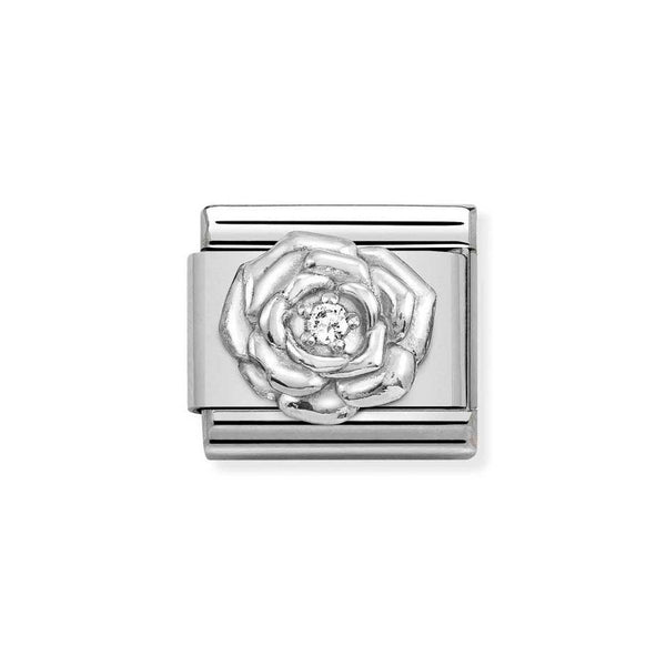 Nomination Classic Link of Rose with CZ Charm in Silver