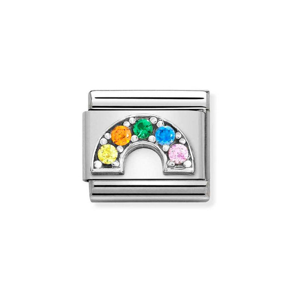 Nomination Classic Link CZ Rainbow Charm in Silver
