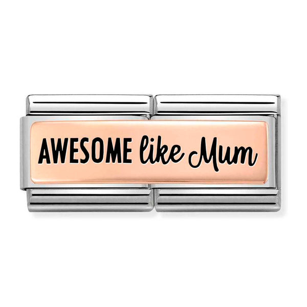 Nomination Double Link Awesome Like Mum Charm in Rose Gold