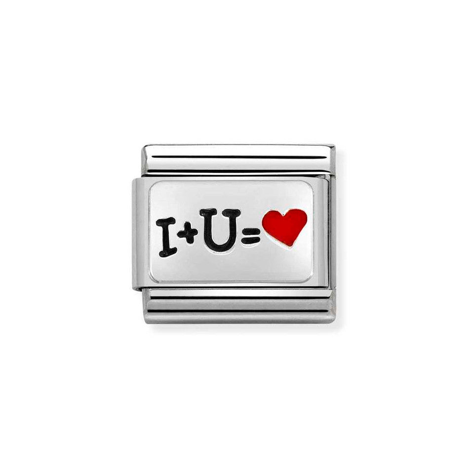 Nomination Classic Link I+U=Love Charm in Silver