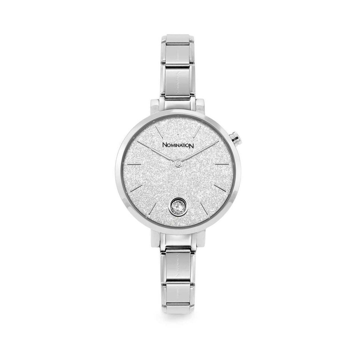 Nomination Paris Watch Silver Glitter with CZ in Steel