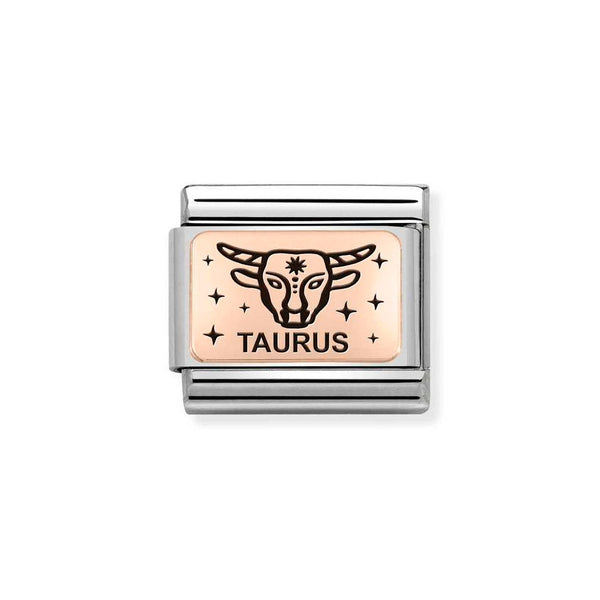Nomination Classic Link Taurus Charm in Rose Gold