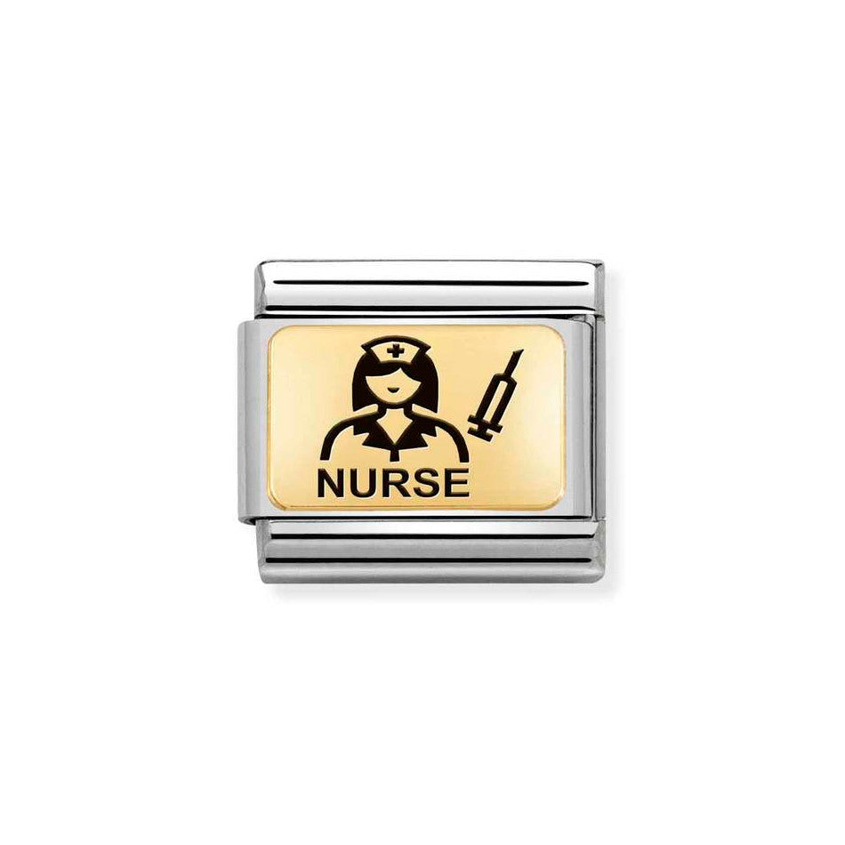 Nomination Classic Link Nurse Charm in Gold