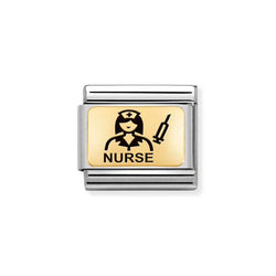 Nomination Classic Link Nurse Charm in Gold