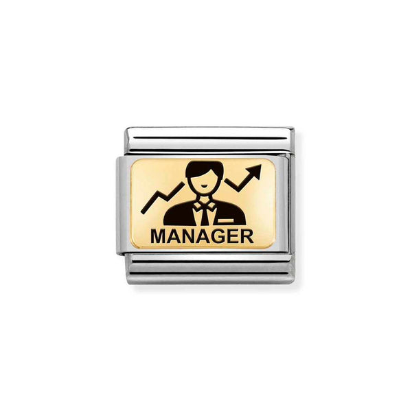 Nomination Classic Link Manager Man Charm in Gold