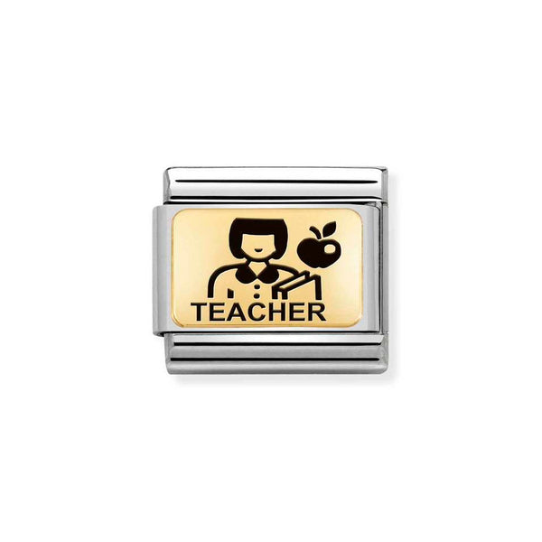 Nomination Classic Link Teacher Charm in Gold