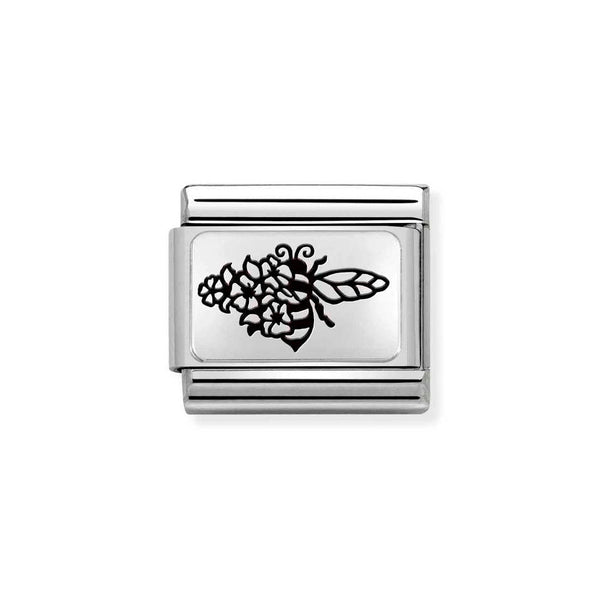Nomination Classic Link Bee with Flowers Charm in Silver
