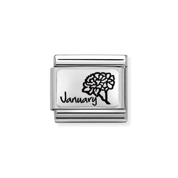 Nomination Classic Link January Carnation Charm in Silver