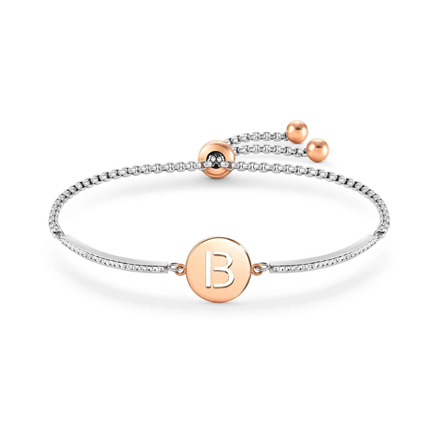 Nomination Milleluci Rose Gold & CZ Initial Bracelet Letter B