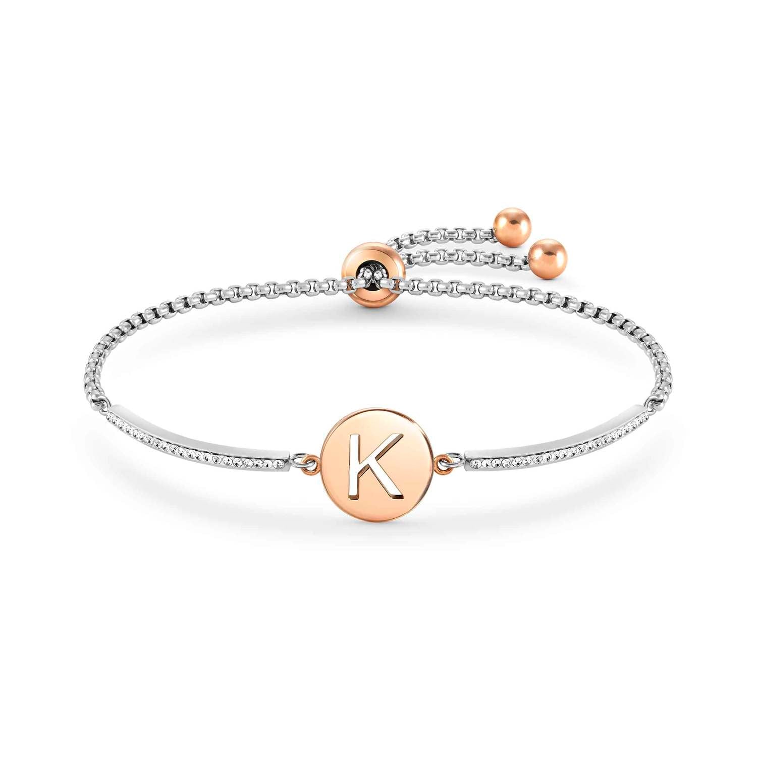 Nomination Milleluci Rose Gold & CZ Initial Bracelet Letter K