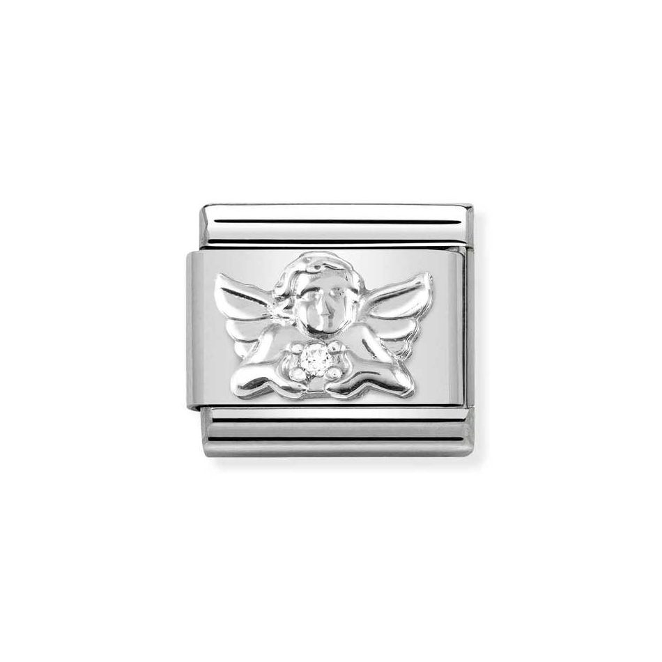 Nomination Classic Link Angel with CZ Charm in Silver