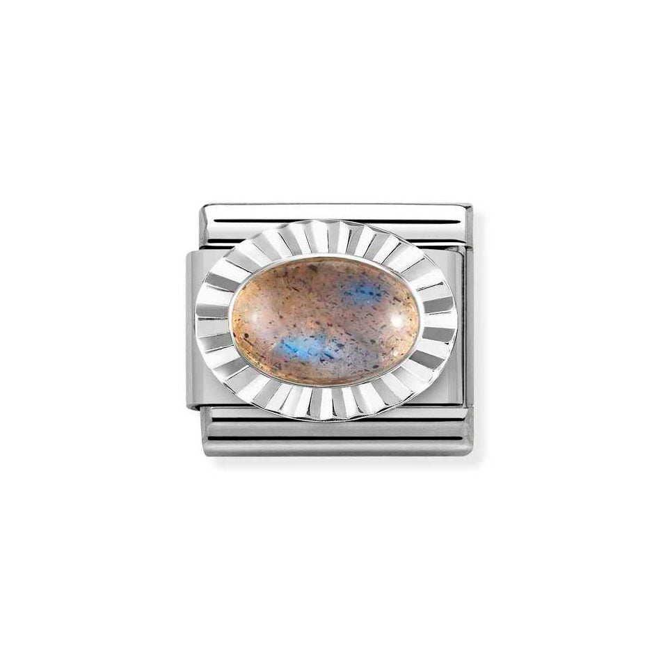 Nomination Classic Link Diamond Cut Labradorite Charm in Silver