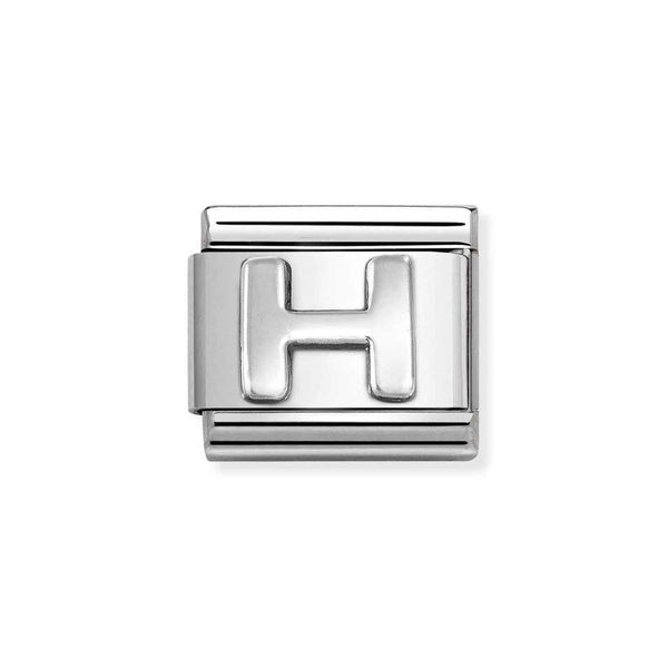 Nomination Classic Link Letter H Charm in Silver