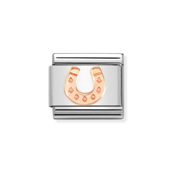 Nomination Classic Link Horseshoe Charm in Rose Gold