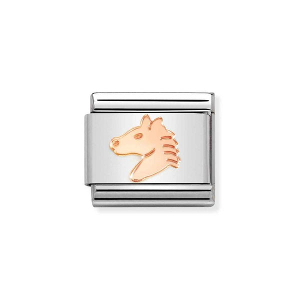 Nomination Classic Link Horse Head Charm in Rose Gold