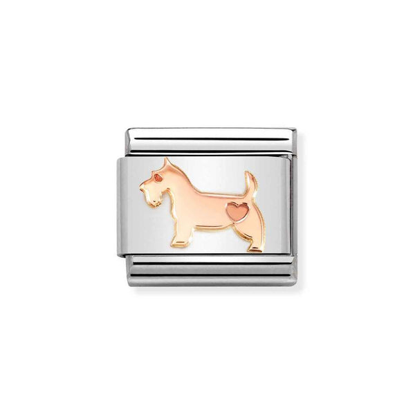 Nomination Classic Link Dog Charm in Rose Gold