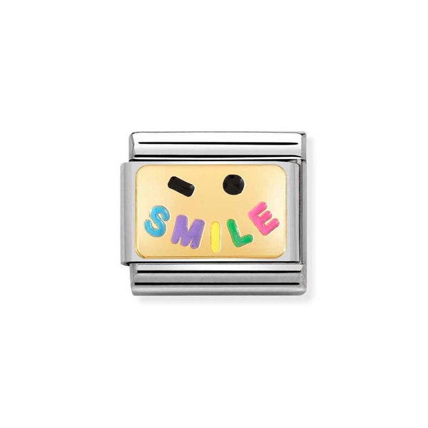 Nomination Classic Link Smile Charm in Gold