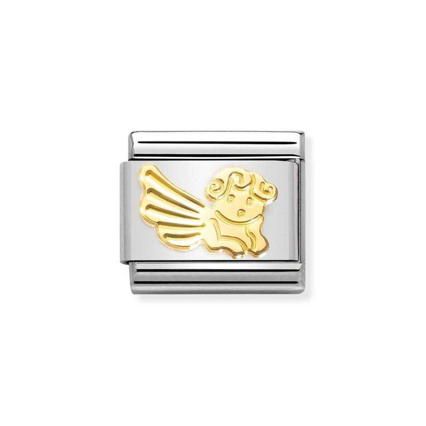 Nomination Classic Link Etched Angel Charm in Gold