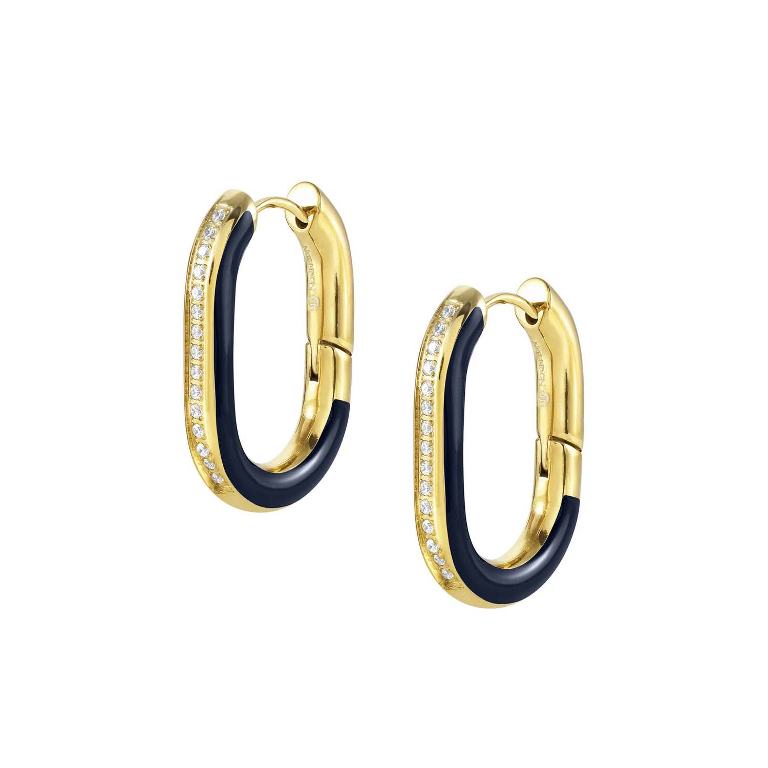 Nomination Drusilla Hoop Earrings Gold with Blue Enamel & CZ