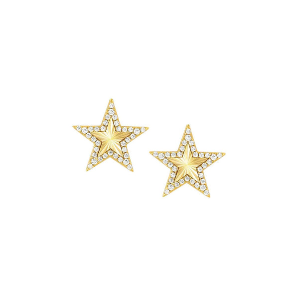 Nomination Truejoy Yellow Gold Star Stud Earrings with CZ