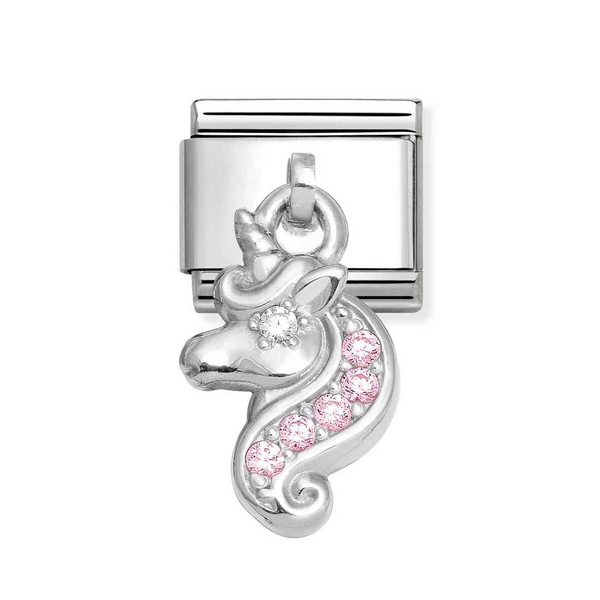 Nomination Classic Link Pendant CZ Unicorn Charm in Silver