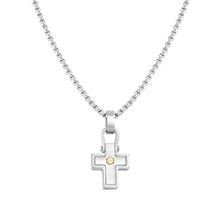 Nomination ManVision Gold PVD Hex Screw Cross Necklace