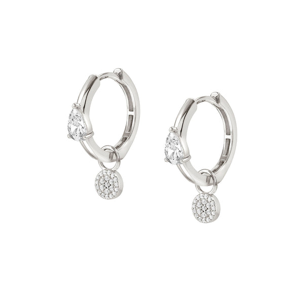 Nomination Lucentissima Round Hoop Earrings in Silver with CZ