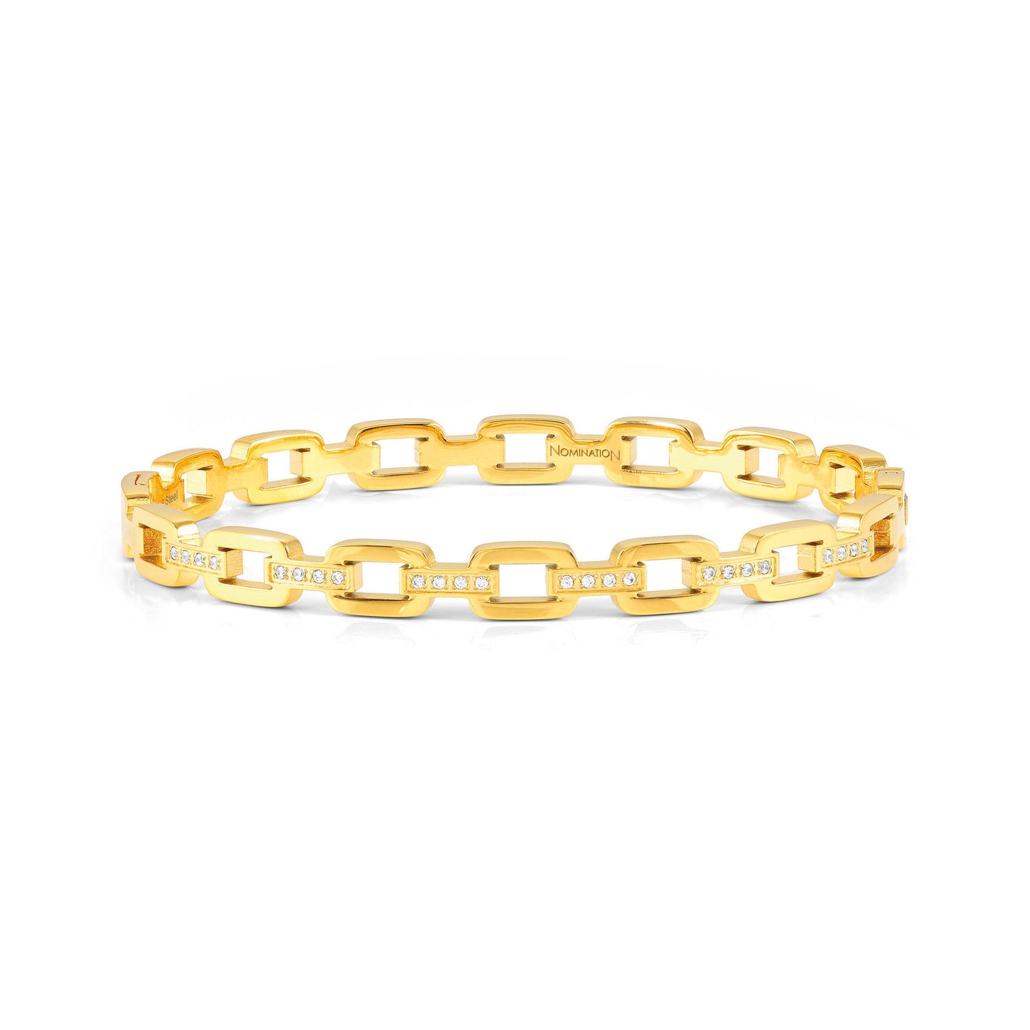 Nomination Pretty Bangles Gold Chain Style with CZ