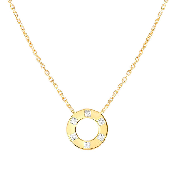 Nomination Carismatica Circle Necklace Yellow Gold with CZ