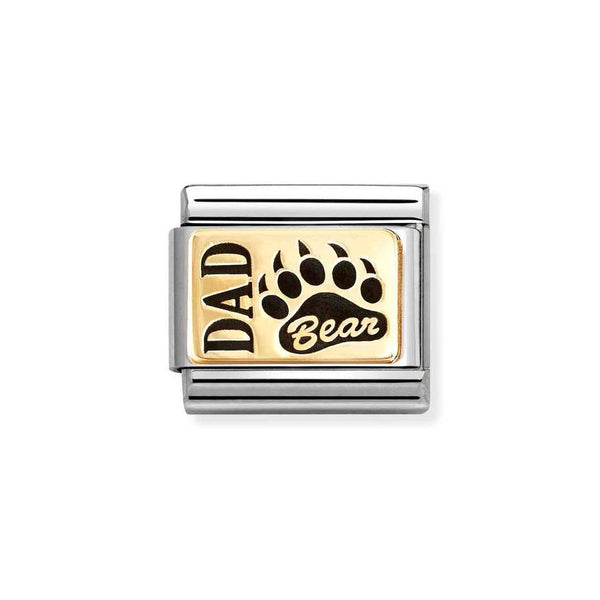 Nomination Classic Link Dad Bear Paw Charm in Gold