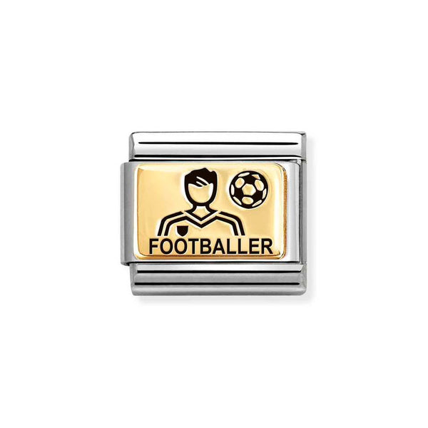 Nomination Classic Link Footballer Charm in Gold