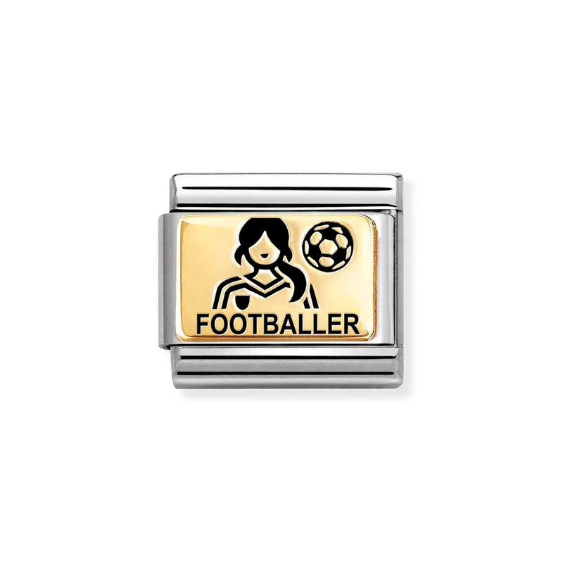 Nomination Classic Link Female Footballer Charm in Gold