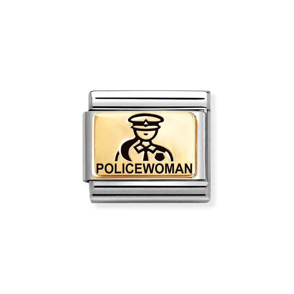 Nomination Classic Link Policewoman Charm in Gold
