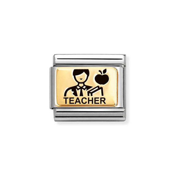 Nomination Classic Link Male Teacher Charm in Gold