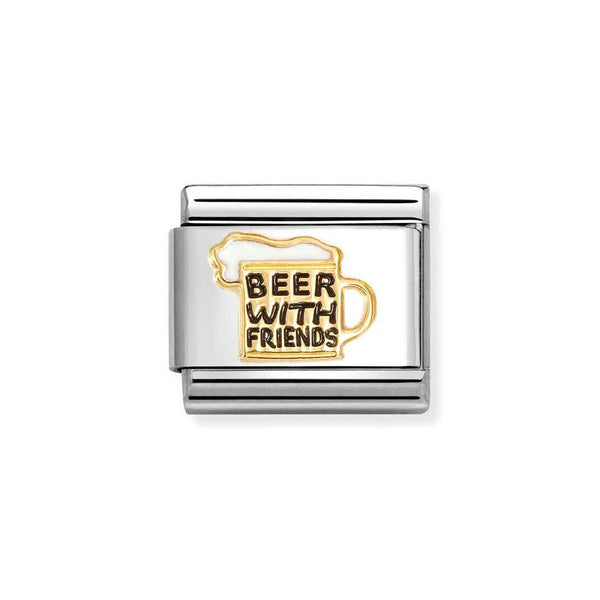 Nomination Classic Link Beer with Friends Charm in Gold
