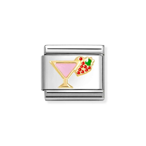 Nomination Classic Link Pink Cocktail Charm in Gold