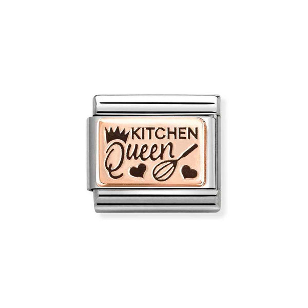Nomination Classic Link Kitchen Queen Charm in Rose Gold