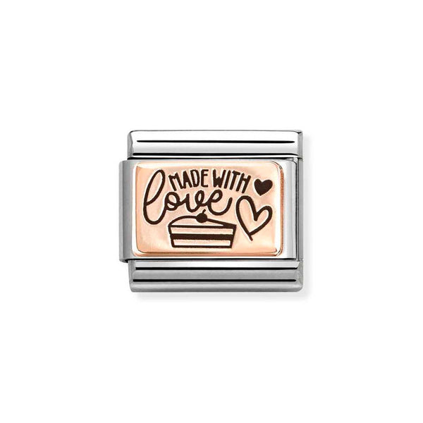 Nomination Classic Link Made with Love Charm in Rose Gold