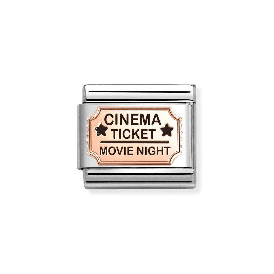 Nomination Classic Link Cinema Ticket Charm in Rose Gold