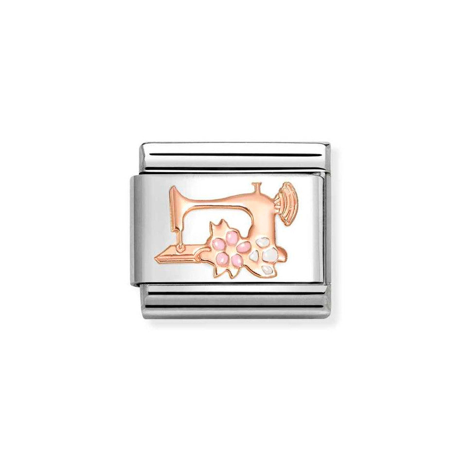 Nomination Classic Link Sewing Machine Charm in Rose Gold