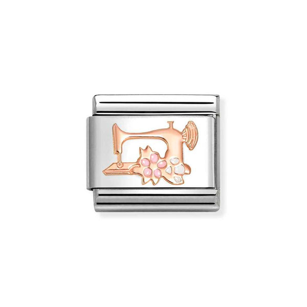 Nomination Classic Link Sewing Machine Charm in Rose Gold