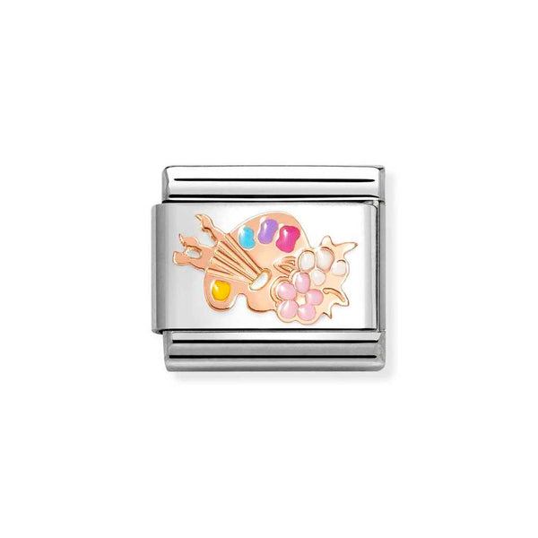 Nomination Classic Link Artists Palette Charm in Rose Gold